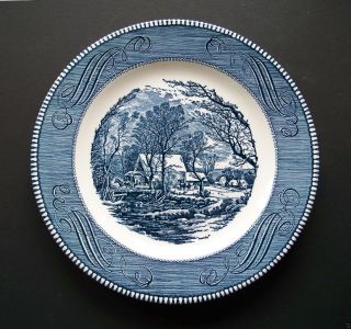 Vintage " The Old Grist Mill " 10 " Royal China Currier & Ives Plate Made In Usa