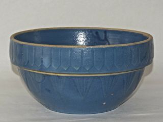 Vintage Cobalt Blue Salt Glaze Stoneware Mixing Bowl