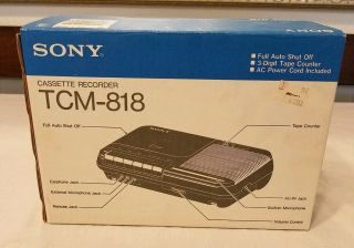 Vintage Sony Cassette Recorder Tcm - 818 (great)