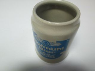 Vintage Salt Glaze Stoneware German Brewery Mug Stein Hofmuhl Bier.  5 L