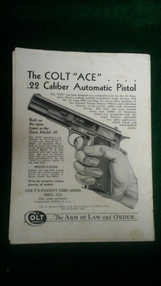 Vintage Colt 1936 Revolver Pistol Retail Price List Pamphlet Brochure