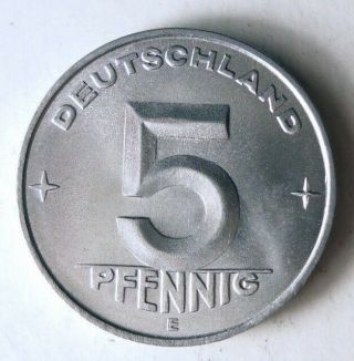1952 E East Germany 5 Pfennig - Unc/bu - Cold War Vintage Coin - Ddr Bin