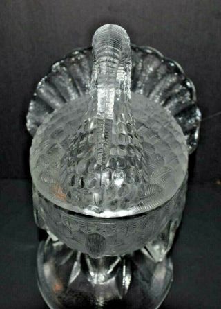 VINTAGE CLEAR GLASS TURKEY CANDY DISH (CIRCA 1940 ' S) 4