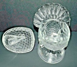 VINTAGE CLEAR GLASS TURKEY CANDY DISH (CIRCA 1940 ' S) 5