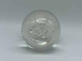 Vintage Murano Style Art Glass Paperweight Controlled Bubbles