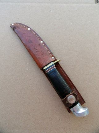 Vintage Western Boulder Usa Boy Scout Knife And Sheath