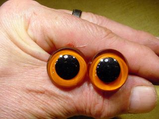 a pair vintage solid Glass Eyes size 22 mm teady bear taxidermy age 1910 Art A94 5