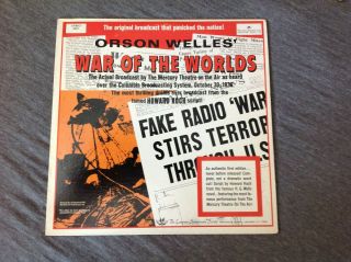 Vintage The War Of The Worlds Oson Wells From The Mercury Theatre Vinyl Lp Mn/e