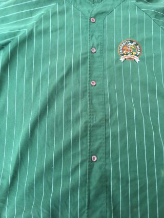 Vintage 90s Miami Hurricanes Starter Pinstripe Button Down Jersey Shirt Distress 3