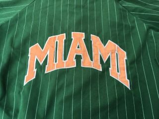 Vintage 90s Miami Hurricanes Starter Pinstripe Button Down Jersey Shirt Distress 7