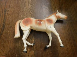 Vtg Lone Ranger Gabriel Tel Inc Horse Articulated Jointed Rubber Tail Mane Toy
