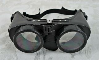 Vintage Black Steampunk Costume Welding Goggles Glasses Protecteye