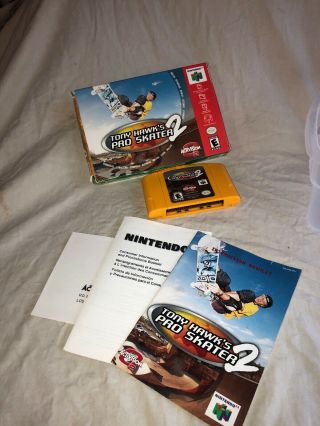 Tony Hawk Pro Skater 2 Nintendo 64 Video Game Cartridge Box And Inserts Vintage