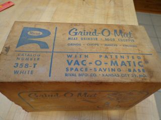 Vintage Rival Grind - O - Mat Meat Grinder & Food Chopper 358 - T 3