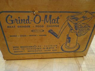 Vintage Rival Grind - O - Mat Meat Grinder & Food Chopper 358 - T 4
