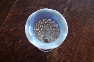 Vintage Fenton Moonstone Opalescent Hobnail Ruffled Vase 2