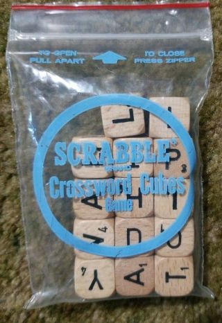 Vintage Replacement 14 Letter Wood Cubes For Scrabble Crossword Cubes Game Craft