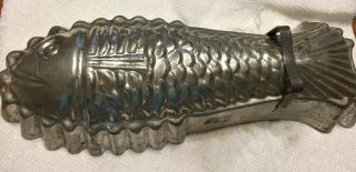 Vintage Fish Mold Tin Metal Candy Aspic,  Pate,  Jello Mold No Brand