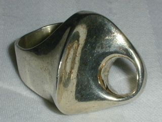 Vintage Abstract Modernist Sterling Ring - Looks Scandinavian - Size 7