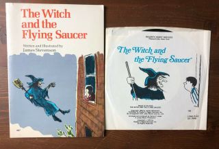 The Witch And The Flying Saucer James Stevenson Book & Record Vintage