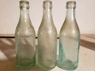 Vintage Pre 1915 Coca Cola Straight Sided Bottles (3) - All Different/durham,  Nc