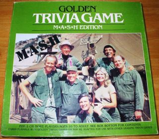 Vintage Golden Trivia Game M.  A.  S.  H.  Edition Board Game 1984 Complete