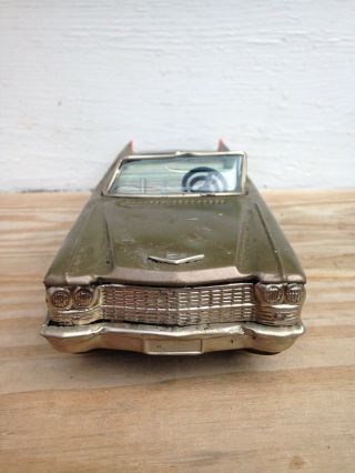 Vtg Made In Japan Tin Litho Sign Of Quality Cadillac Convertible Friction Toy 3