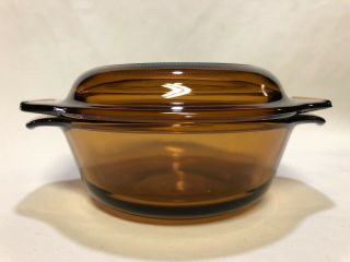 Vintage Anchor Hocking Amber/brown Casserole Dish W/lid 472