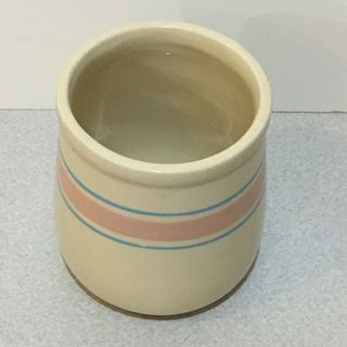 Vintage Mccoy Pottery Pink Blue Striped 135 Usa Utensil Holder