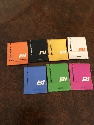 Braniff Vintage Matchbooks.  Set Of All 7 Colors
