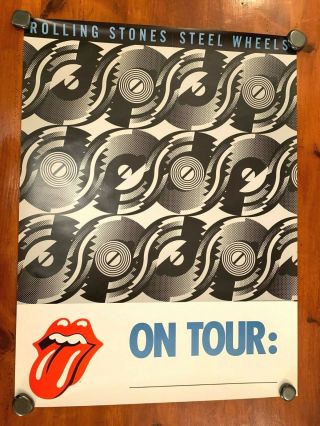 Rolling Stones Steel Wheels Tour Poster 1989 Vintage