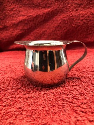 Vintage Small Stainless Steel Creamer Pitcher Pre - Owned