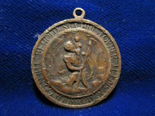 Vintage Wartime Medal Mary Our Mother Protect Our Boys St Christopher Brass Wwii