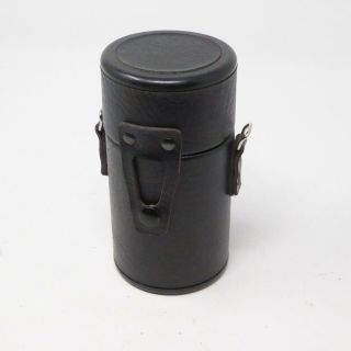 Vivitar Black Leather Hard Lens Case 4 " X 2.  5 " Vintage Made In Usa