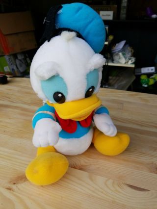 Vintage 1986 Baby Donald Duck Hasbro Softies Disney Stuffed Animal Plush Toy 13”