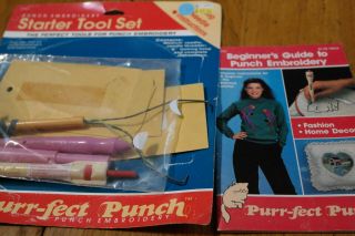 Vintage Pretty Punch & Purr - Fect Punch Needle Loop Embroidery W Instructions