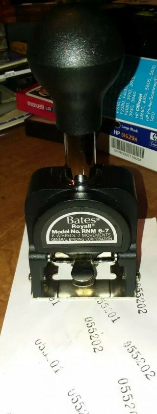 Vintage Bates Royall Model No Rnm6 - 7 Stamp,  6 Wheels,  7 Movements