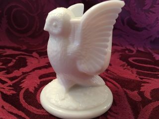 Vintage White Milk Glass Owl Toothpick Holder Figurine 3