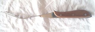 Vintage Twisted Meat Fork with Wood Handle Unique Stainless Steel Japan 3