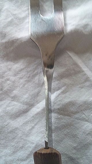 Vintage Twisted Meat Fork with Wood Handle Unique Stainless Steel Japan 5