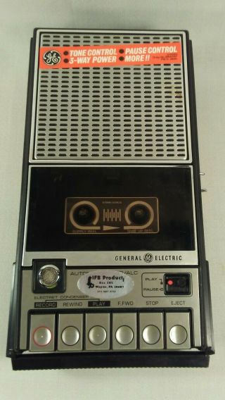 Vtg GE General Electric 3 - 5105G Cassette Tape Player Recorder Box EUC 5