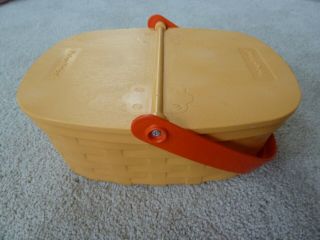 Vintage Fisher Price Fun With Food Hinged Plastic Picnic Basket - Basket Only