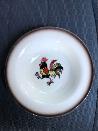 Set Of 8 Vintage Metlox Poppytrail Red Rooster Dessert Bowls Vintage Hand Paint