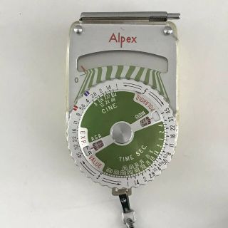 Vintage Alpex Light Meter In Leather Case With Chain Made In Japan