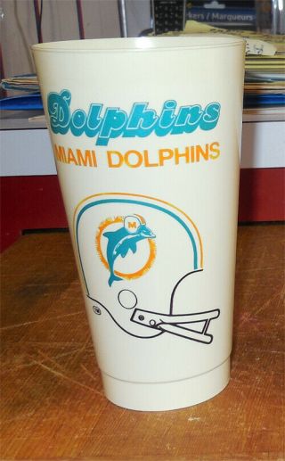 Vintage 1970’s Miami Dolphins 6” Plastic Cup Slurpee/icee