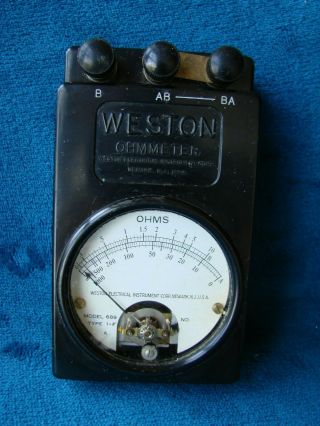 Vintage Weston Electrical Instrument Corp.  Ohm Meter Model 689 Type1f