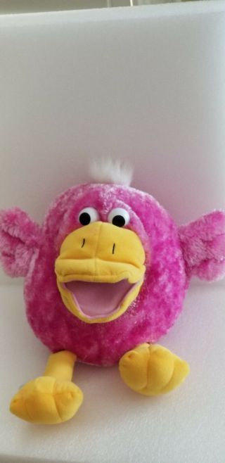 Vintage Dan Dee Collectors Choice Pink Duck Bird Hand Puppet With Sound Quack