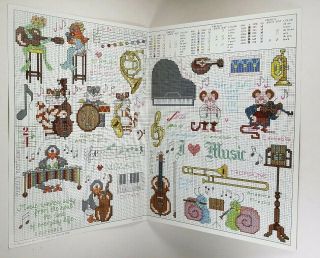VTG Leisure Arts Music Makers Cross Stitch Pattern Leaflet 477 Mini Series 8 3