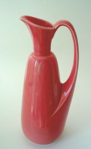 Vintage Mid Century Pink Ceramic Pitcher Made In Japan 10 "