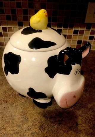 “vintage Cow Cookie Jar” With Chick On Top